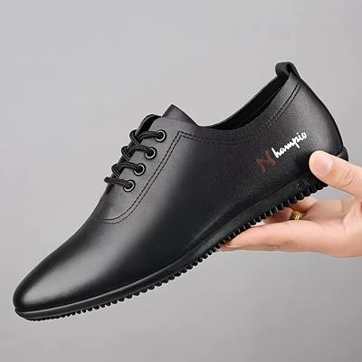 TEMU Men's Breathable Casual Shoes, Soft And Comfortable, , Low Top, Lace-up, Solid Color, Upper, Fabric Inner, Rubber Sole, Fabric Insole, For Men, Spring, Summer, Image