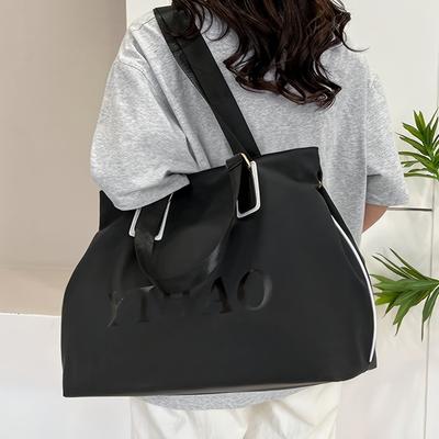 TEMU Large Capacity Fashion Handbag, Women's Nylon Shoulder Bag - Casual Handbag And Travel Luggage Bag, Back To School Essential Bag, Beach Bag! Image