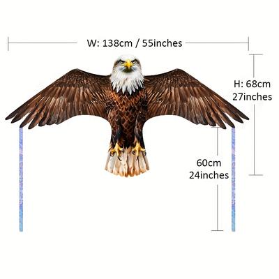 TEMU Realistic Eagle Kite With Laser Reflective Strips - Effective Bird Repellent For Gardens & Farms, No Battery Needed, Garden Protection | Realistic | Durable Kite Image