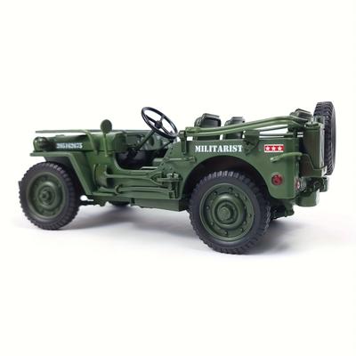 TEMU 1/18 Scale Die-cast Metal Military Vehicle Model - Collectible Display Ornament For Home/office Decor, Ideal Gift For Car Enthusiasts Image