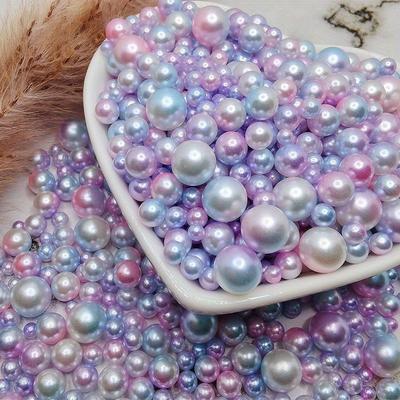 TEMU 210pcs Plastic Pearl Beads For Vase Filler, Mixed Sizes, Gradient Mermaid Colors, For Jewelry, Home Decor & Holiday Crafts Image