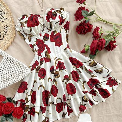 TEMU Women's Y2k-inspired -shoulder Layered With Frill Detail - Dress For Adults, Fashion, Holiday Dress | | Frilled Detailing Image