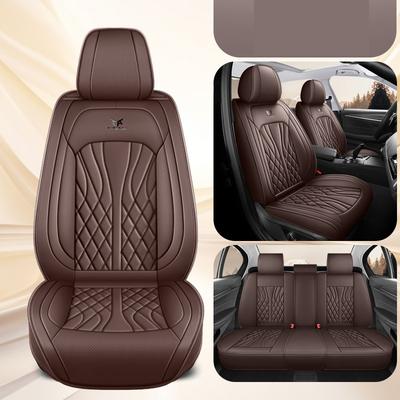 TEMU Full Coverage Leather Car Seat Covers For Five-seat Sedans And Suvs, Suitable For All , And Comfortable. Image