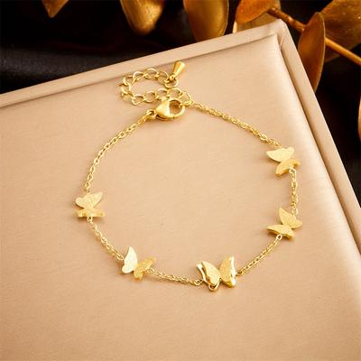 TEMU Stainless Steel Bracelet,golden Ideal Gift For Men's And Women's Party Jewelry Image