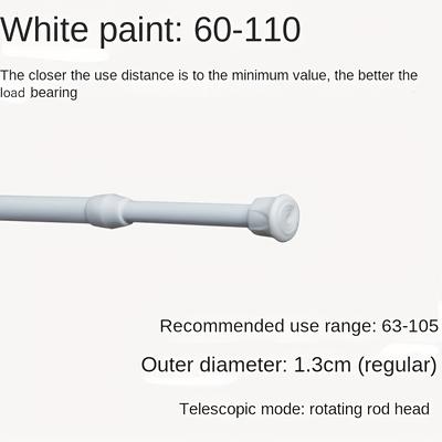 TEMU 1 Adjustable Curtain Rod - Retractable Heavy-duty Steel And Plastic Rod For Shower, Wardrobe, Window, Towel Rack - Home Accessories Image