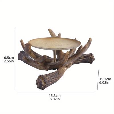 TEMU 1pc, Creative Antlers Candlestick, Desktop Ornaments, Anniversary Gifts, Crafts Holiday Decorations., Best For Christmas, Thanksgiving Image