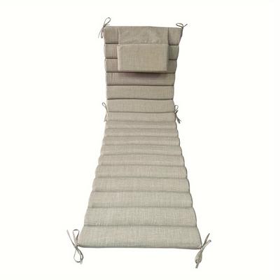 "TEMU 1pc Folding Outdoor Lounge Chair Cushion 72"x 21" Lounge Chair Cushion With Headrest And 6 Sets Of Straps For Patio Lounge Chair Cushion Swimming Pool, No Chair (dark Blue)" Image