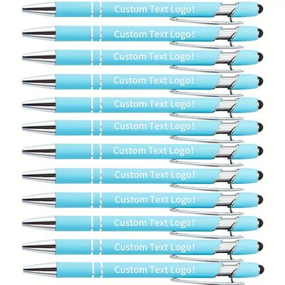 TEMU 12pcs Customized Carved Round Ballpoint Pen Set With Handwriting Pen - Lightweight, Retractable Metal Pen, Personalized Gifts, School And Office Supplies, Writing Pens Image