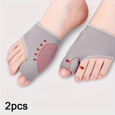 TEMU Pack Of 2/4, Toe Separators For Night And Home Use - Insertable Grounding Pads With Gel Cushioning - Suitable For Men And Women Gray Image