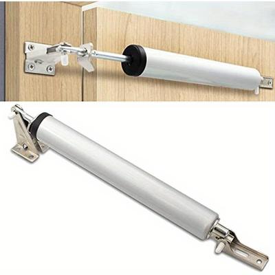 TEMU 1pc Aluminum Pneumatic Door Closer With Adjustable , Hold Open , And Polished Metal - Standard Duty, Smooth Auto-close, Snap Plate For Residential & Commercial Doors Image