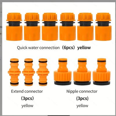 TEMU 12pcs Garden Water Pipe Faucet Adapter Connection Kit, Universal Threaded Standard Plastic Water Pipe Fittings With Type Connectors And Extension Kit For Europe And The United States Image