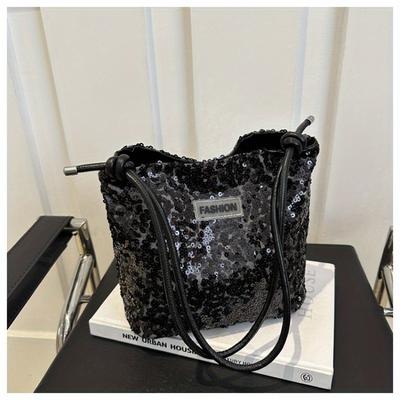 TEMU Fashionable Sequined Bag, High-looking Single Shoulder Armpit Bag, - Crossbody Bag Image