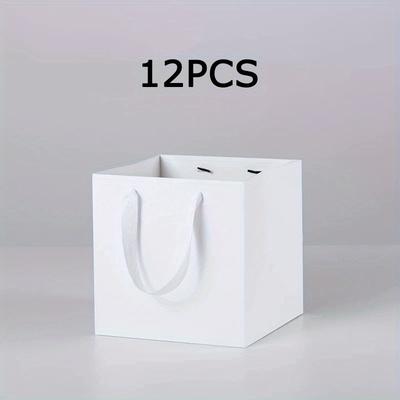 TEMU 12pcs Foldable Paper Gift Bags With Handles – Elegant Design For Flowers, Dolls, And Gifts – Simple Packaging For Parties , Small Gift Bags Image
