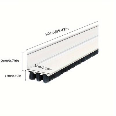 TEMU 1pc (l-shaped) Door Bottom Sealing Strip, Bedroom Door Seam Sealing Sound Insulation Strip, Dust, Insect, Wind, Warm Stopper Strip, Door Bottom Cleaning Strip, And Remove Image