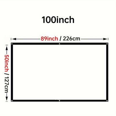 TEMU -inch Portable Projector Screen - Thick, Foldable & Wrinkle-resistant For Home Theater And Outdoor Use Image