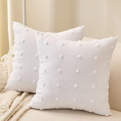 TEMU 2pcs Soft Fabric 3d Embossed Dot Pillow Covers - 16x16 Inch (40x40cm) Zipper Closure, Machine Washable, Classic College Style For Living Room, Bedroom, Office Decor, Pillow Covers For Living Room Image