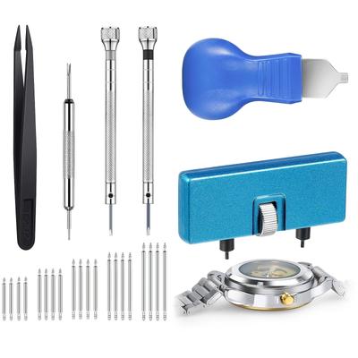 TEMU 26pcs Watch Repair Kit, Watch Battery Replacement Tool Kit With Watch Back Remover, Case Opener, Holder, Opening Pry, Spring Bar Tweezers, Ideal For Gifts Image