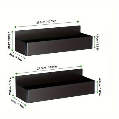 TEMU A Set Of 2 Plastic Magnetic Refrigerator Racks, Black Storage Rack, Magnetic Washing Machine Storage Rack, No Drilling Required, Utility Racks Image