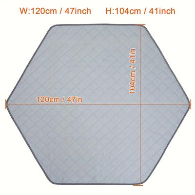 "TEMU Washable Hexagonal Pet Playpen Mat 41"x47" - , Non-slip, Reusable Fleece For Dogs, Cats, Rabbits, Guinea Pigs - Indoor Waterproof Training Pad With Quilted Design, Waterproof Pet Mat" Image