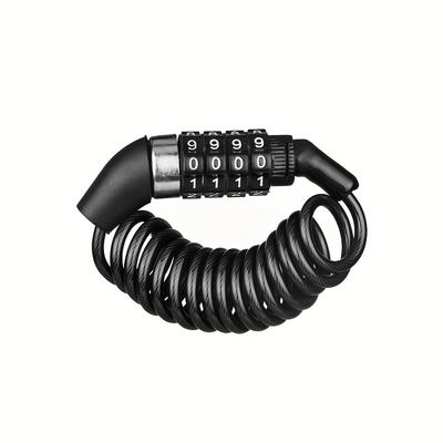 TEMU Black Electric Bike Helmet Lock With Dial Control - Aluminum Alloy, Waterproof & Shockproof, Multi- Hook For Bicycles And Scooters, Bicycle Accessories | Modern Helmet Lock | Durable Helmet Lock Image