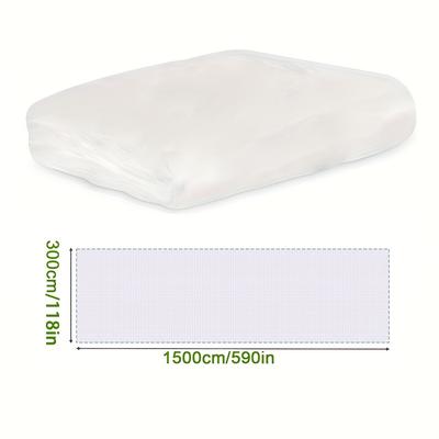 TEMU 1pc, X 15m Heavy-duty Garden Netting For - White Mesh With Drawstring Bags, Bird & For Vegetables, Fruit Trees & Plants, Garden Netting Plant Protection, Vegetable Guard, Durable Garden Net Image