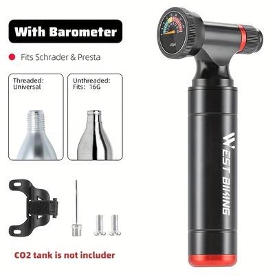 TEMU Pump With & Control Knob - Portable, Quick-inflate Aluminum Alloy Bike Pump For Mtb And Road Bicycles, / Adapter, Options, Bicycle Pump Image