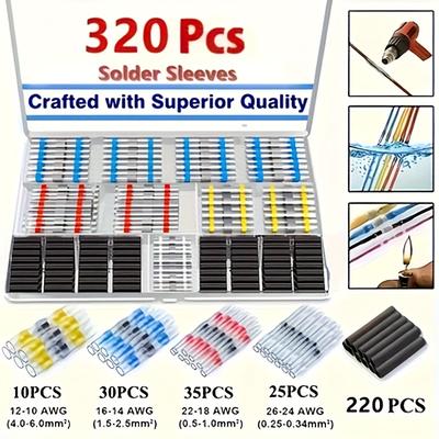 TEMU 320/930pcs/box Waterproof Solder Seal Butt Connector Kit With Heat Shrinkable Tube - Ideal For Electrical Wiring And Image