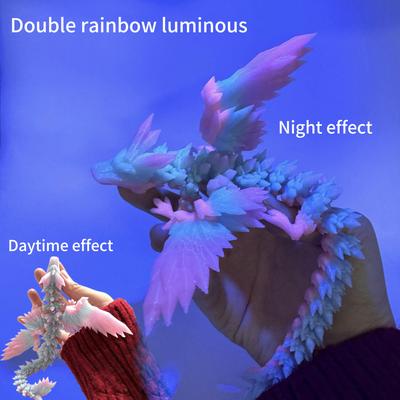 TEMU Flexible 3d Printed Dragon With Articulated Wings - Relaxing , Plastic, Indoor Decor, Versatile Room Placement, Ideal Birthday Gift, No Electricity Needed Image
