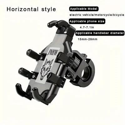 TEMU Mobile Phone Holder - Universal For Motorcycles, Bicycles And Electric Vehicles | 360° Rotating Design | Stable Installation Image