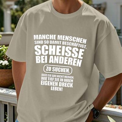 TEMU Humorous Short-sleeved Summer T-shirt For Men In German Style Image