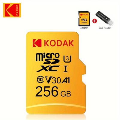 TEMU Kodak Micro Card Reader Bundle - Class 10 U3, 64gb/128gb/256gb With Adapter & Card Reader For Memory Expansion Image