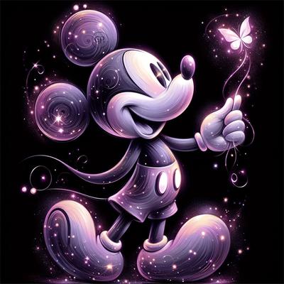 TEMU 5d Diy Diamond Painting Kit Round Diamond Full Diamond Mouse Cartoon Mosaic Art Picture Room Home Decoration Room Wall Decoration Send To Family, And Teachers For A Beautiful Holiday Image
