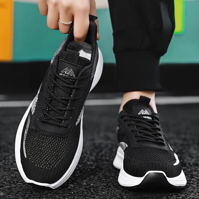 TEMU Men's Breathable Mesh Running Sneakers - Lightweight Sneakers With Rubber Sole, Lace- For Casual & Outdoor Wear Image