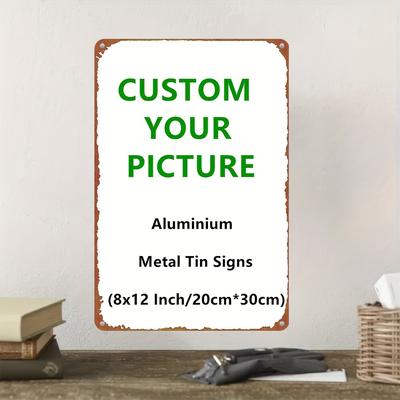 TEMU Custom Iron Metal Tin Sign 1pc - Versatile Wall Decoration Suitable For Indoor/outdoor Use, Personalized Text/, Durable And , Home, Garden, Bar, Restaurant, Size 8x12 Inches. Image