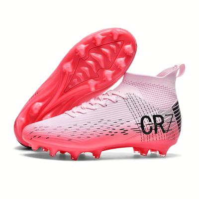 TEMU 's Game Training Boots Non-slip Ag Cleats Football Boots Adult Breathable High-top Soccer Shoes Couple Outdoor Professional Football Shoes Lawn Light Cleats Image
