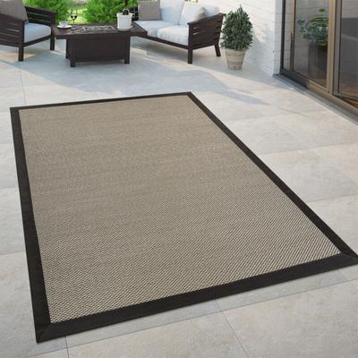 Paco Home - In- & Outdoor Teppich Balkon Küchenteppich Sisal Optik Einfarbig Braun Schwarz 80x150 cm Image
