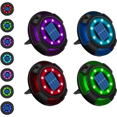 Solarleuchte für den Außenbereich, 12 LEDs, 7 Farben, Solarpanel, IP65, wasserdicht, Bodenlicht, Image