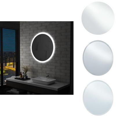 Badezimmerspiegel mit LED 80 cm - LED-Spiegel - Badezimmer Spiegel - Rund - Silberner Spiegel Image