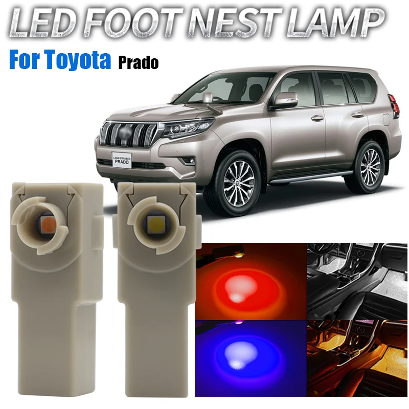 2 stücke auto innen fußraum lichter fuß nest birnen eis blau weiß rosa rot lampen für toyota prado rav 4 das auto dc12v gelb grün