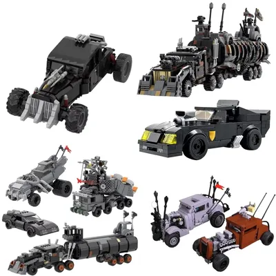 MOC Classic Racing Car Mads Maxs Reizstoffe schwarze Autos und Elvis Bausteine Modell Fury Road The Image