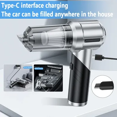 4-in-1 kabelloser Autostaubsauger | Bürstenloser 16-KPA-Motor mit Luftgebläse und Inflator | Zusammenklappbar für Autopflege/Haushalt/im Freien Image