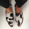 Neue Spitzen 40-43 Flach Mund Kuh Muster Große Größe Casual Einzelnen Schuhe für Frauen turnschuhe