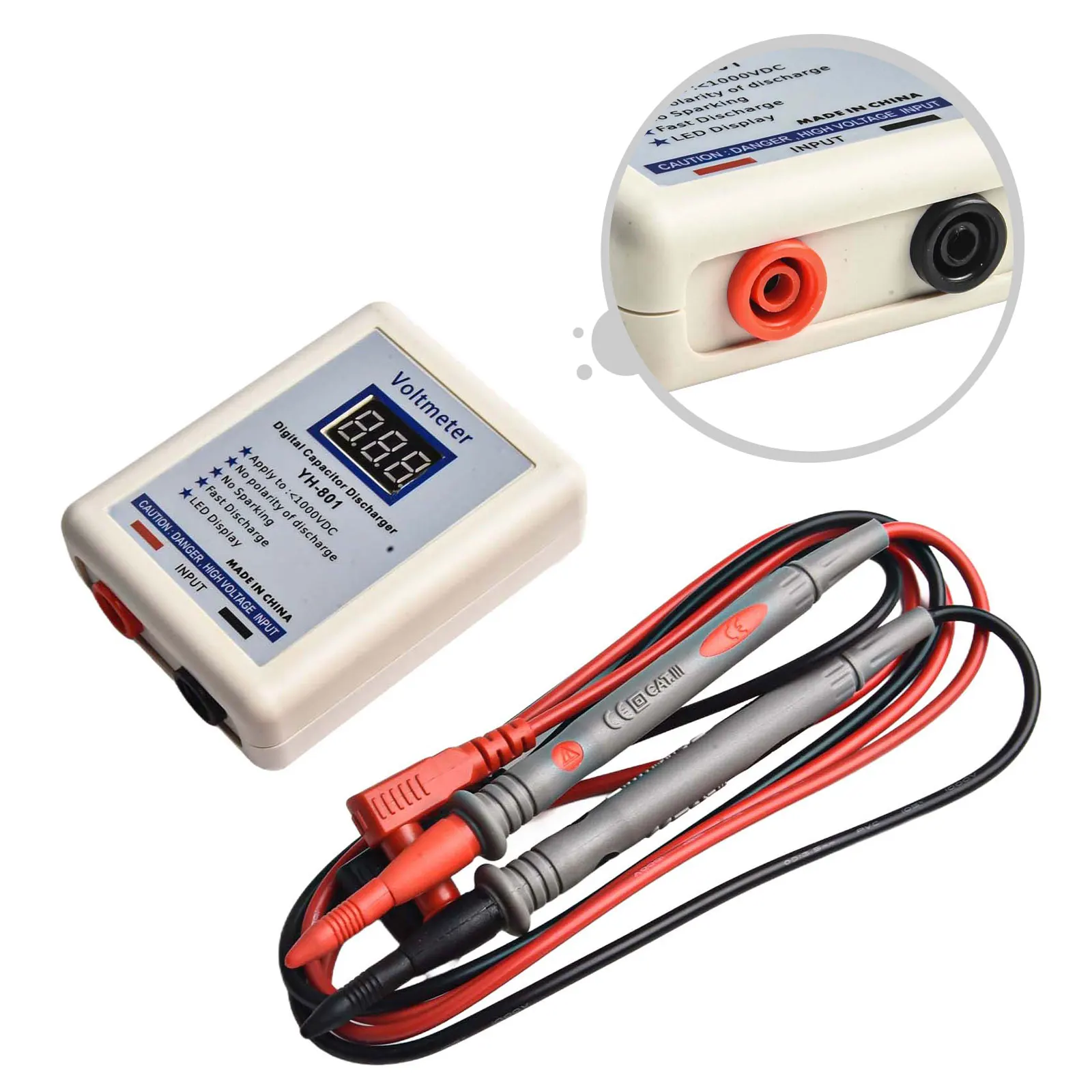 800V Digital Kondensator Schnelle Entlader Hochspannung Entladung Werkzeug YMC-02 Kleine Kondensator Entladung Stift Mit DC Voltmeter Image