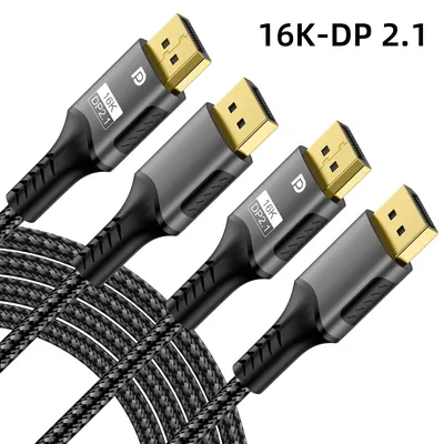 16K DisplayPort 2.1 Kabel 4K@240Hz 8K@120Hz 80 Gbit/s Hochgeschwindigkeits-, Nylongeflecht und Image