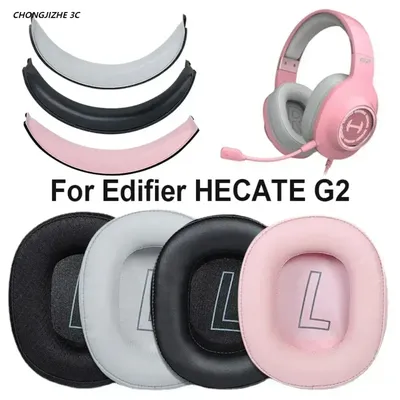 Ersatz-Ohrpolster aus Leder, Kopfbalken-Kissenbezug, Ersatzteile, kompatibel mit Edifier Hecate G2 Image