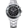 Chronograph SWAROVSKI "OCTEA LUX SPORT 39 mm", silberfarben, Armbanduhren, Damen, Quarz,Armbanduhr,Damenuhr,Swiss Made,Swarovski-Kristalle,Stoppfunktion