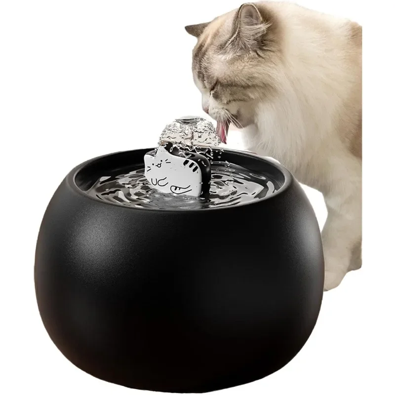 1 l/1,5 l Keramik-Katzenwasserbrunnen, automatischer Wasserspender für Haustiere, Schüssel mit geräuschloser Pumpe, 1 Filterverteiler, Automatique-Chat Image