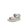 Sandalette ECCO "ECCO GRUUV SOL W", Damen, Gr. 39, beige, Leder, modisch, Schuhe, Plateau, Sommerschuh, Sandalette mit praktischem Klettverschluss