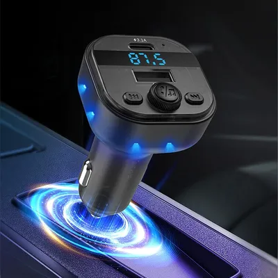 Autoladegerät Bluetooth 5.3 FM-Transmitter Bluetooth Audio Auto MP3-Player Autoradio Freisprech-Adapter Typ C USB 3.1A Schnellladung