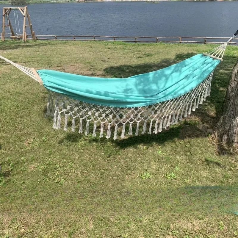 Hängematte Outdoor Camping Freizeit Leinwand verdickte Schaukel Hängematte Anti-Rollover perfekt für Garten terrasse Hinterhof